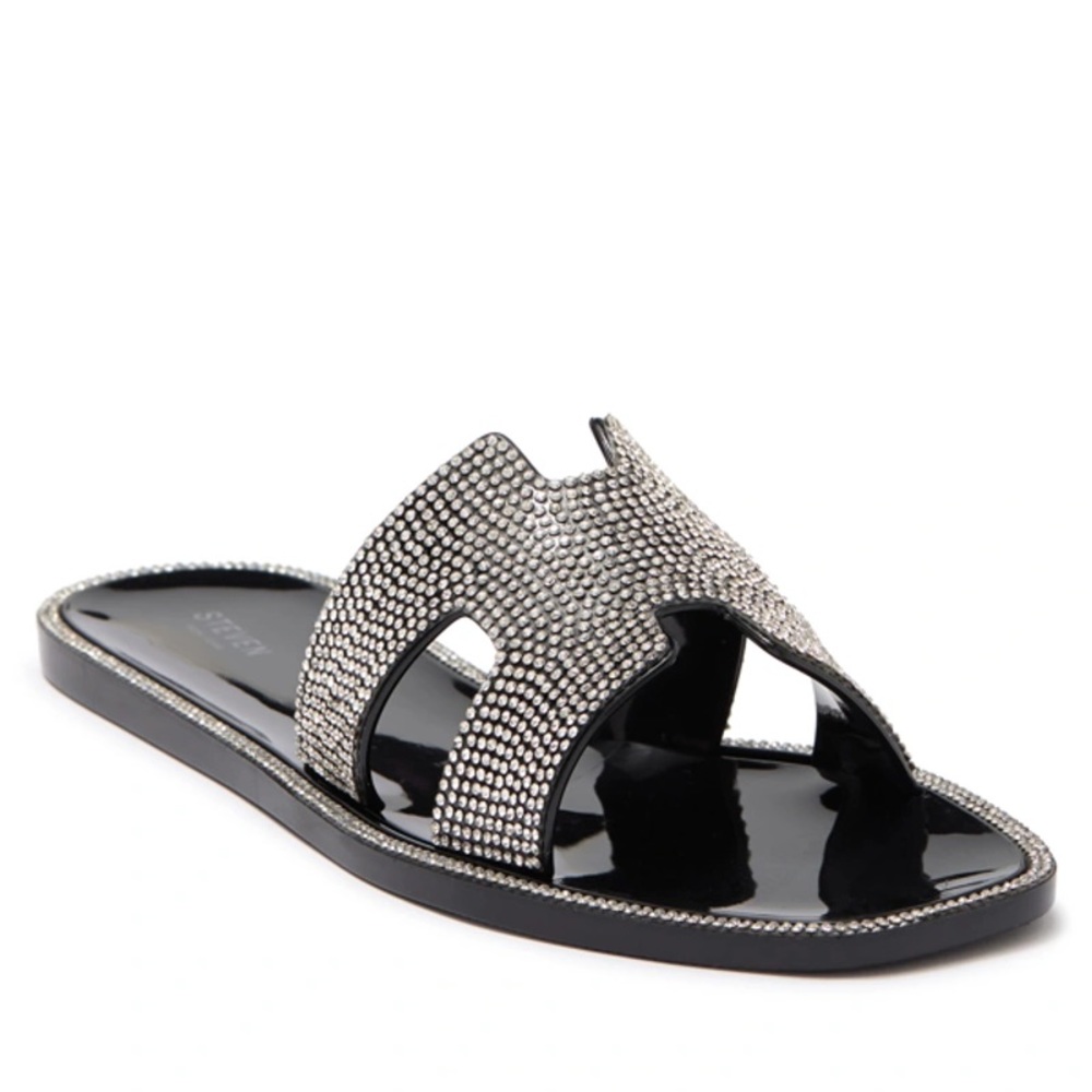 STEVE MADDEN Andrian Jewel Sandal Black Multi Size 8